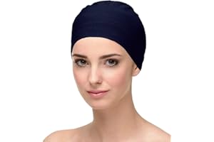 CAREBELL Headwear Gorro para Dormir Oncológico - Natalia Algodón (Navy)