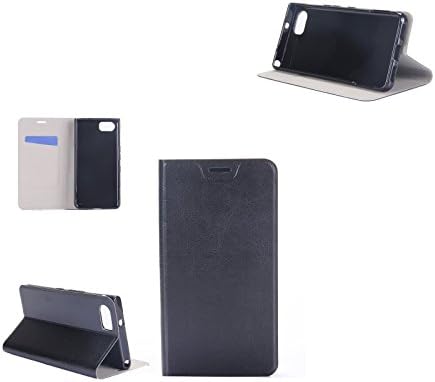 Case BlackBerry Keyone , Digital Bay Cover Custodia [Flip Armor] Flip Case [Eco Leather] Slim Fit Dual Layer Protective with Card Holder Case , Jet Black