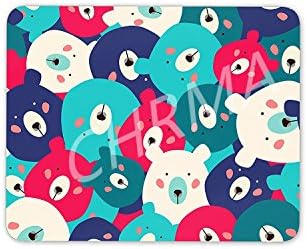 CHRMA Gaming Mouse Pad 11.8 x 9.2 Inches Fun Colourful Bears Mouse Mat Pad - Bear Wild Animal Cool image 290