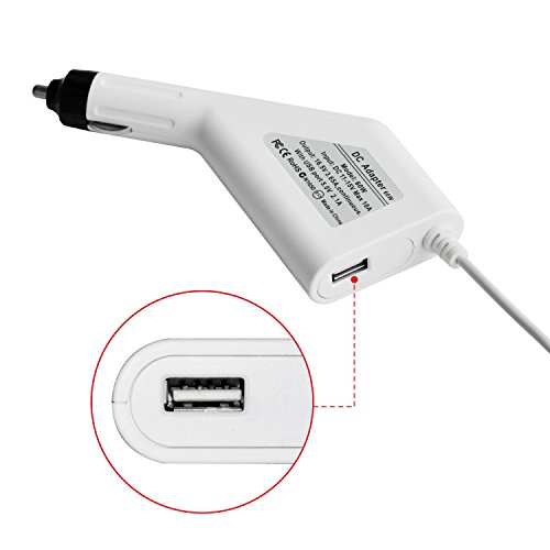 Original iProtect® Auto KFZ Universal Adapter Netzteil Ladegerät 60W für Apple MacBook mit MagSafe 1 Netzanschluss Charger + zusätzlichen USB Anschluss für iPhone / iPad in weiß - 4