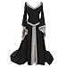 Produktbild Fenverk Frau Hexe Renaissance Viktorianisch Kleid Abschlussball KostüM Cosplay Maxi Damen Jahrgang Bandage Lange äRmel Mittelalterlich Schlank Taille Retro Flare Gericht Prinzessin(Schwarz 2,XXL)