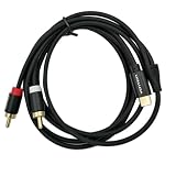 Material confiable: carcasa de aleación de aluminio, resistente a la corrosión, más durable, diseño de cable Y, evitar 2 interfaces RCA punto de apoyo ligeramente roto al tirar duro, chaqueta elástica TPE, proporcionando una mejor protección para el cable, proceso dorado, asegurar una sujeción máxima y un largo ciclo vital.