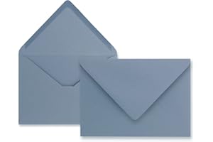 FarbenFroh Kuvert, grå/blå, DIN C6, 114 x 162 mm, fukthäftande kuvert utan fönster, för gratulationskort och inbjudningar, pa