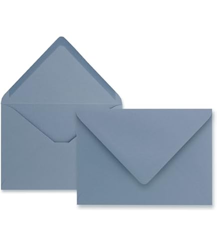 FarbenFroh Lot De 50 Enveloppes B6 17,5x12,5cm Bleu Gris - 120g/m² Pour Mariage, Invitations Et Cartes De Vœux