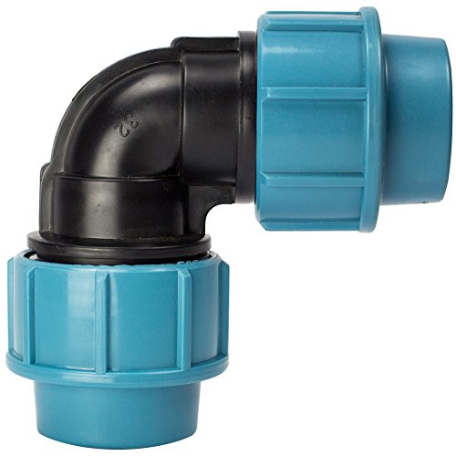 PE Rohr Verschraubung Winkel 90° 32 mm Muffe Fitting Klemmverbindung PP Verbinder