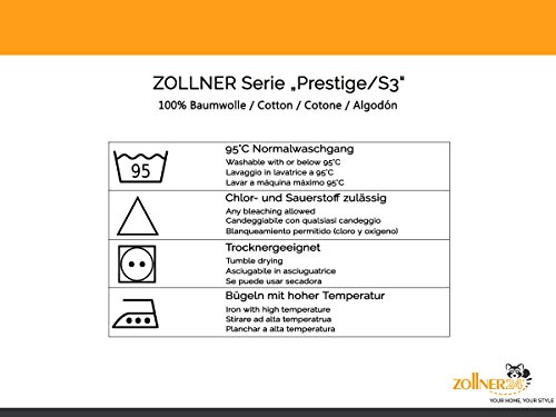 ZOLLNER® Bettwäsche / Garnitur mit Streifen aus hochwertigem Baumwollsatin (80×80 cm + 140×200 cm), in Hotelqualität, Serie „Prestige S3“ - 4