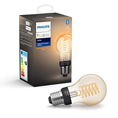 Philips Hue White Filament E27 A60 E27 Hue White Filament E27 A60 E27, Ampoule Intelligente, Noir, Gris, LED, E27, 2100 K, 550 LM