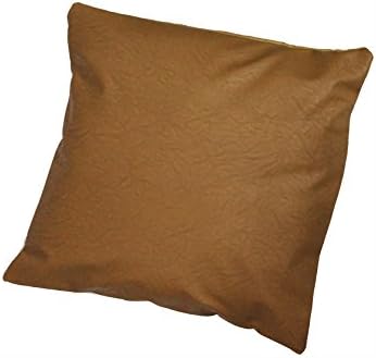 RockyJack Faux Leather Cushion Cover (Dark Brown) 17"