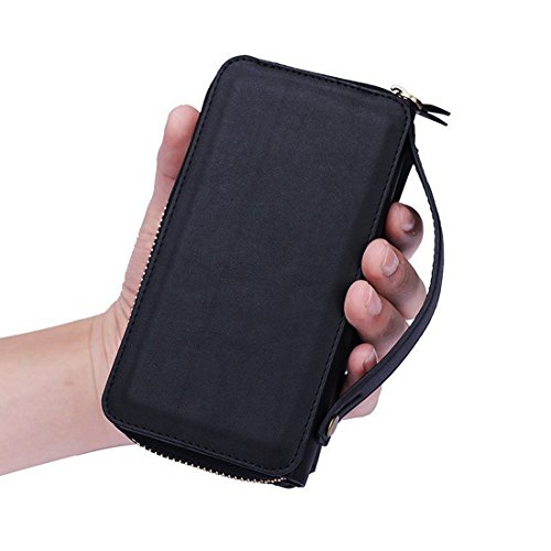 Galaxy S8 Hülle, Lively Life PU Leder Wallet Hülle Multifunktions Abnehmbare Reißverschluss Schutzhülle Flip Case Cover mit Kartenfächer Card Slot Geldbörse Geldbeutel Schutz Tasche für Samsung Galaxy S8 – Schwarz - 8