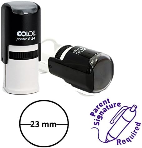 Parent Signature Required /Teacher Self Inking Rubber Stamp/ Stamp for School/ Custom Colop Office Stationary / 23 mm/violet