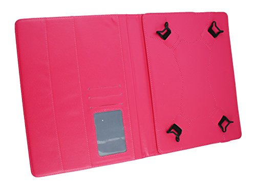 Emartbuy Medion LifeTab P9701 9.7 Zoll Tablet PC Universal ( 9 – 10 Zoll ) Hot Rosa PU Leder Multi Angle Exekutiv Folio Mappen Kasten Abdeckung Rosa Innenraum mit Kartensteckplätze + Eingabestift - 3