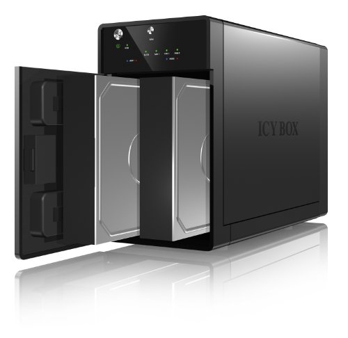Icy Box IB-3620U3 Externes 2-fach JBOD-Gehäuse für 3,5″ (8,9 cm) SATA I/II/III HDD mit USB 3.0 Anschluss, Aluminium (schwarz) - 4