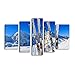 Produktbild Inbel Kunst Ski-Ausrüstungen auf Schnee Wandbilder abstrakt Leinwandbild Digitalkunstdruck leinwanddrucke Eigenes Design Gemälde Wanddekoration mit Holzrahmen 5-teilig