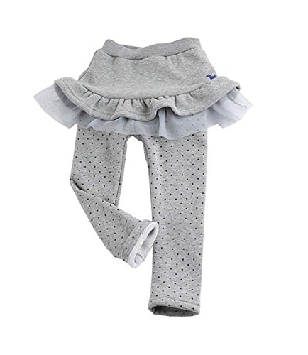 Warm Set of Leggings And Skirt Winter Baby Girl Double Skirt Leggings Grey 100cm
