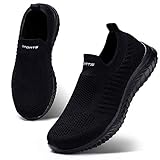 freizeitschuhe damen weiß  HKR Damen Slip On Sneakers Walkingschuhe Leichte Atmungsaktiv Freizeitschuhe Outdoor Gym Bequem Turnschuhe Schwarz 40 EU