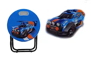 RAAYA Round Shaped Cartoon Printed Foldable Stool Study Table for Girls and Boys Multi Color Pack of 1(M20)