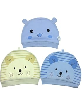 Vinawo Baby Mütze 3 Stücke Neugeborene Unisex Mützchen 100% Baumwolle Hüte gestreifte Babymütze Kleine Raupe Beanie...