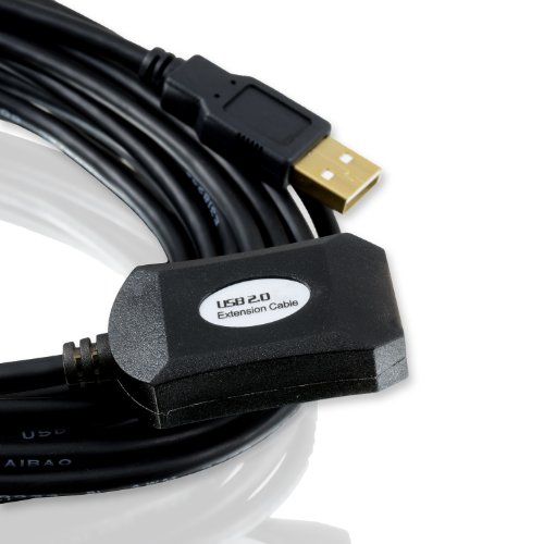 CSL – 10m (Meter) USB 2.0 Repeater-/Verlängerungskabel (Extension Cable) aktiv mit Signalverstärkung – Signalverstärker / Repeater | erweiterbar | vergoldete Kontakte | schwarz - 2