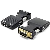 ikis Portable VGA to HDMI Adapter/Converter with Audio (Old PC to TV/Monitor with HDMI), Male VGA to HDMI Video Adapter for T