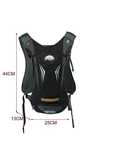 ICREAT Fahrrad Rucksack Fahrradrucksack Trinkrucksack Halter Trinksystem Sicherheitswesten, ohne Trinkrucksack nur Rucksack, 13 Liter Schwarz - 7