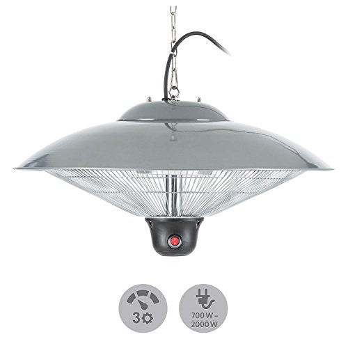 DURAMAXX Heizsporn Deckenheizstrahler Infrarot-Heizstrahler (Karbon-Heizelement, 700 / 1300 / 2000 Watt, LED-Beleuchtung, Fernbedienung, Schutzklasse IP34, Deckenmontage) silber - 6
