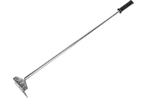 Mydracas Heavy Duty Charcoal Grill Rake Grill Ash Tool Accessories with Rubber Handle, Charcoal Kettle Grill Pizza Oven Ash Rake -32 inch