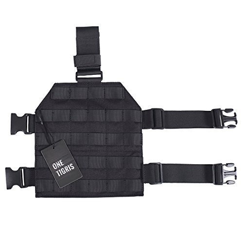 OneTigris Holster De Cuisse Tactique Molle Réglable en Nylon 1000D pour Airsoft Paintball Chasse (Noir)