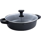 Nerthus FIH 1558 Low Cast Aluminium Casserole Dish with Quantanium Non-Stick Coating Suitable for Induction, Gas and Ceramic
