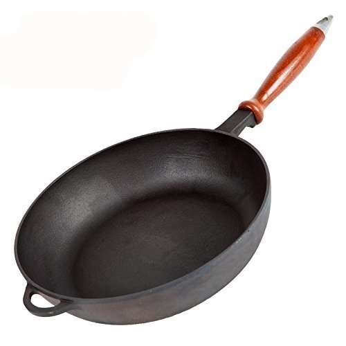 Bratpfanne hoch aus Gusseisen, ohne Deckel, 28 cm