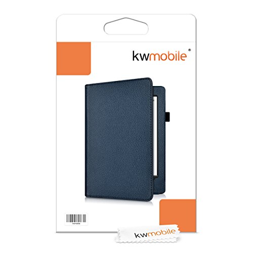 kwmobile Flip Hülle Case für Kobo Aura H2O – eReader Tasche Schutzhülle Cover Kunstleder Bookstyle in Dunkelblau - 7