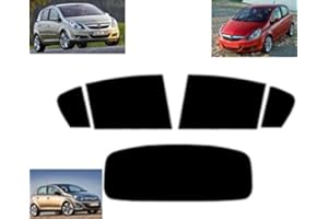TINTCOM.COM Film Solaire Prédécoupé Teinté pour-Opel Corsa D 5-Portes 2007-2013 Vitres Arrière & Lunette (05% Noir Fumé Super)