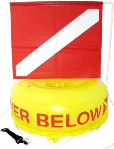 Storm Surface Marker, Flag, and Tow-Line for Scuba Diving or Snorkeling