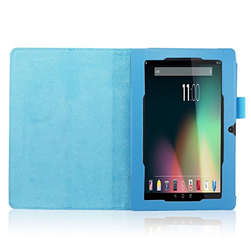 Infiland Folio Hülle Case Schutzhülle Tasche für 7 “7 Zoll Google Android Tablet-PC inklusive ALLDAYMALL A88S / A88X 17,8 cm (7 Zoll) Tablet-PC, rotor® 17,8 cm (7 Zoll) Android Tablet PC, JEJA 7 Zoll Android Google Tablet PC, Dragon Touch Y88X 7 Zoll Tablet PC, Trimeo 7 Zoll Tablet PC, Arespark Ultrathin 7 Zoll Tablet PC, PHROG7 Tablet PC (7 Zoll), Rixow Ultrathin 7 inch Tablet PC( Überprüfen Sie bitte die Details der kompatibelen Tablet-Modell-Liste in Produktbeschreibung)(Hellblau) - 5