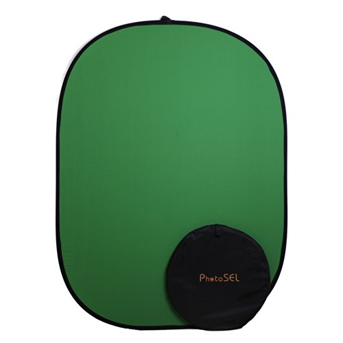 PhotoSEL BD111G Fondo Plegable Reversible para Estudio Fotográfico y de Vídeo de Pantalla de 1,5 × 2m, Verde Croma