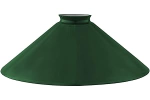 H4L Schusterschirm Grün Ø 250mm mit Kragenrand H:90mm, Lampenglas Rund Ersatzglas Opalglas Schusterglas für E27