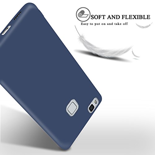 Funda Huawei P9 Lite  SpiritSun Soft Carcasa Funda Dise  o Mate Opaco Ultrafina TPU Bumper para Huawei P9 Lite  5 2 pulgadas  Suave Silicona Piel Carcasa Ultra Delgado y Ligero Goma Flexible Anti-ara  azos Anti Golpes Parachoques Protectora Carcasa - Azul Marino