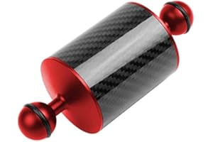 FEICHAO Schwimmerarm aus Karbonfaser, schwimmender Arm mit doppelter Kugel, verlängerbare Halterung, D60 mm, für Kamera und Smartphone (12,7 cm (5 Zoll), rot)