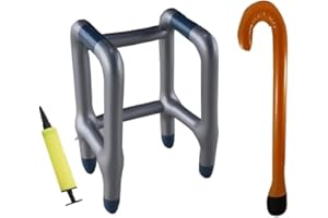 COEYOS Giocattolo deambulatore e Bastone per Anziani Gonfiabile, Regalo Divertente Scherzo Compleanno 50 60 70 80 90 Anni Festa pensionamento Gadget (1*1)