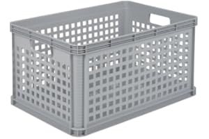 KEEEPER Heavy Duty Plastic Stacking Industrial Euro Storage Containers Boxes Crates! 5 Sizes -Big Load Capacity Food Grade 10 Year Guarantee! (1, 60 Litre Ventilated - L600 x W400 x H320mm)