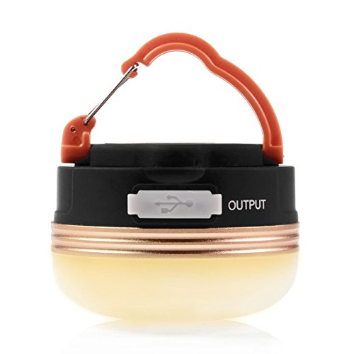 HomySnug Mini Campinglampe LED Wiederaufladbare Campingleuchte Taschenlampe Mit 2 USB Schnittstellen, 3 Lichtmodi, Ideal Für Camping, Outdoor, Wandern - 2