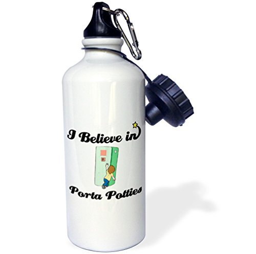 Sports Water Bottle Gift, I Believe In Porta Potties White Stainless Steel Water Bottle for Women Men 21oz