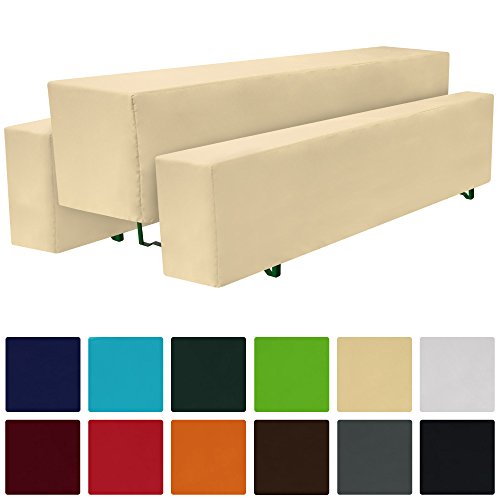 Beautissu® Basic M Bierbank-Hussen & Biertisch-Husse 3 tlg. Set für 50cm breite Festzeltgarnitur Bierzeltgarnitur Ecru