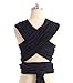 Allis Baby Sling Stretchy Wrap Carrier with Leather Cuff (Black)