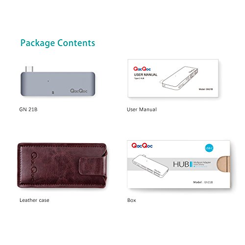 Bqeel Premium USB-C Hub mit 2 USB 3.0, 2 SD Port und 1 USB-C Port ultra leicht / mobil für Type-C Computer und Tablets wie MacBook Pro 2016, MacBook 2015/2016, Google Chromebook 2016 (Grau) - 7