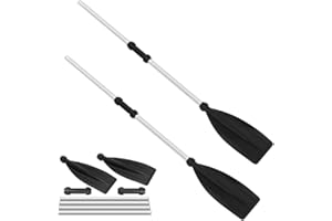 BALLSHOP 2 Pack 128cm Kayak Paddle Aluminum Alloy Detachable Paddles Adjustable Portable Boat Oars for Inflatable Boat Kayak
