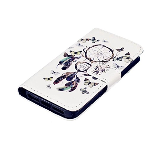 MUTOUREN Schutzhülle Case für iPhone SE 5 5S Prägung Blumen Geprägte indische Mandala Muster Buch-Stil Bookstyle Handyhülle Schutzhülle Taschen Anti-scratch Bumper et Shock Absorption Magnetverschluss Magnet Etui + Metall Touch-Pen, Traumfänger und Schmetterling - 4