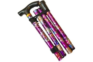 KAV Canne de marche, facile à régler en hauteur, pliable et extensible, légère, flexible et durable, aide à la mobilité