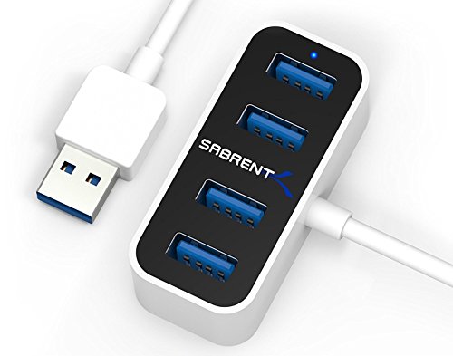 Sabrent USB HUB - 4 Port Mini tragbare USB 3.0 Hub [0.60 meter-Kabel] den weltweit kleinsten USB-3.0-Hub (HB-MNBW)