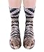 Produktbild ODN 3D Tier Pfote Crew Gedruckt Socken Erwachsene Herren Damen Polyester Socken Lustige Socken für Geburtstags Karneval Weihnachten Halloween Party (Katze)