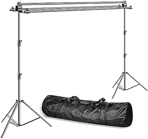 Shomex 3 in 1 Heavy Duty Portable Background/Backdrop Support Stand Kit 9ft Tall Adjustable Photo Backdrop Stand with Carry Bag